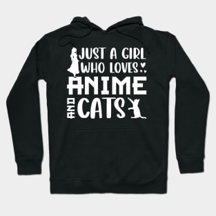 just a girl who loves anime cats t shirt Hoodie